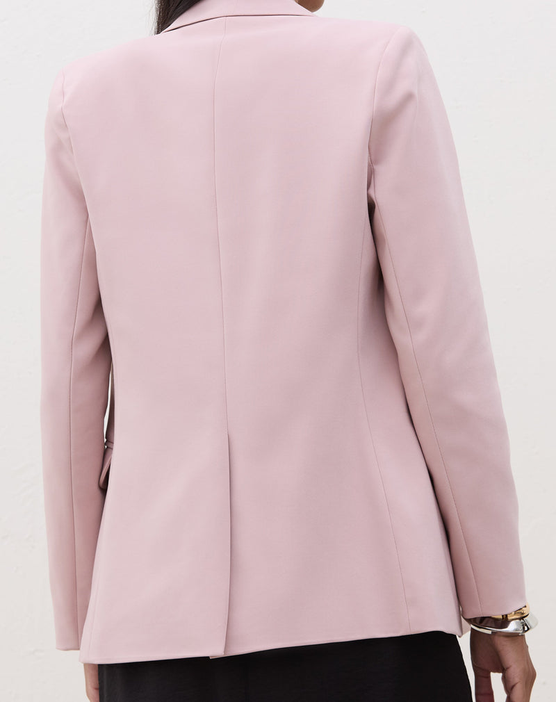 Blazer Alongado Botões Forrados - Rosa Claro