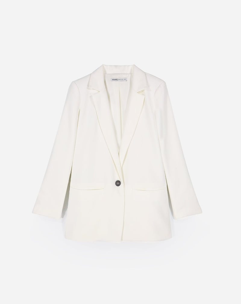 Blazer Fashion Summer Alongado - Off-white