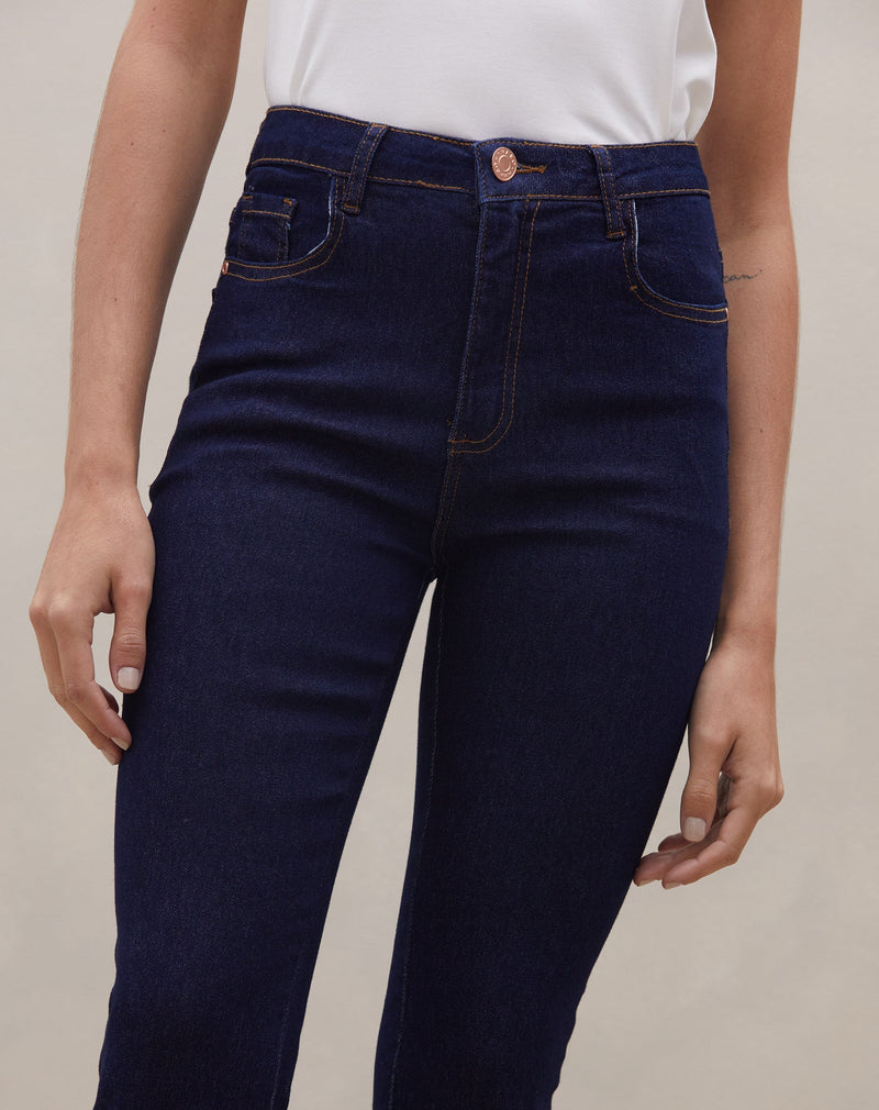 Calça Flare Jeans - Azul Escuro