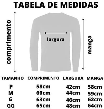 Kit 5 Camisetas Masculinas Manga Longa Algodão Premium 30.1