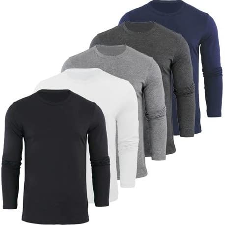 Kit 5 Camisetas Masculinas Manga Longa Algodão Premium 30.1