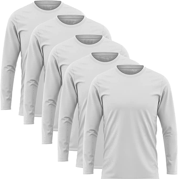 Kit 5 Camisetas Masculinas Manga Longa Algodão Premium 30.1