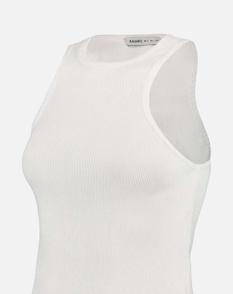 Blusa com Decote Halter de Tricot - Off-white