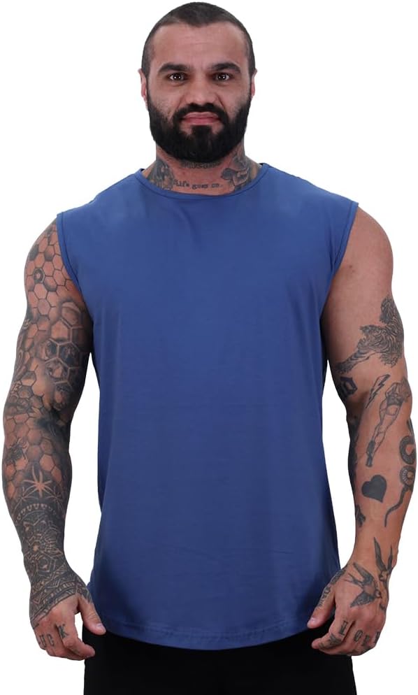 Regata Machão Longline Masculina MXD Conceito Sem Manga Treino Academia Musculação Lisa Cores Básicas