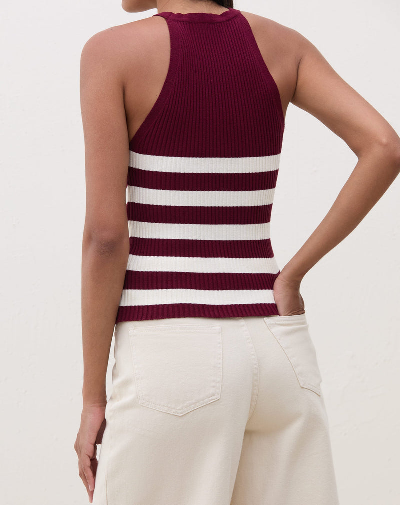 Regata Halter Neck de Tricot - Vinho