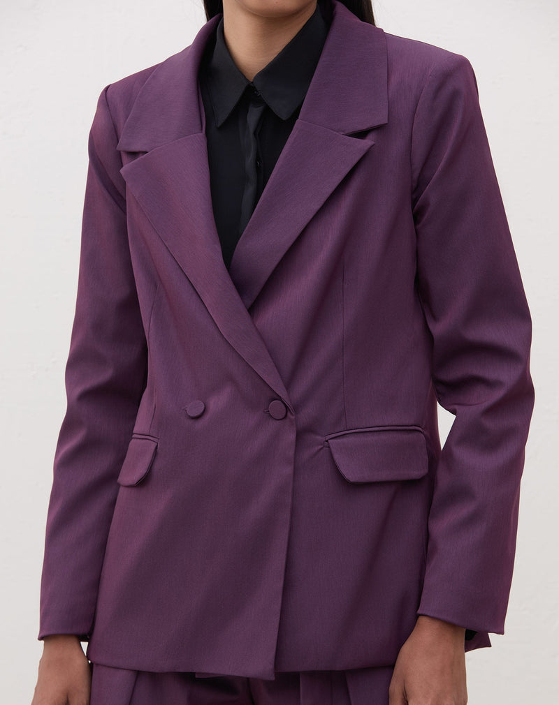 Blazer com Transpasse Alfaiataria - Roxo