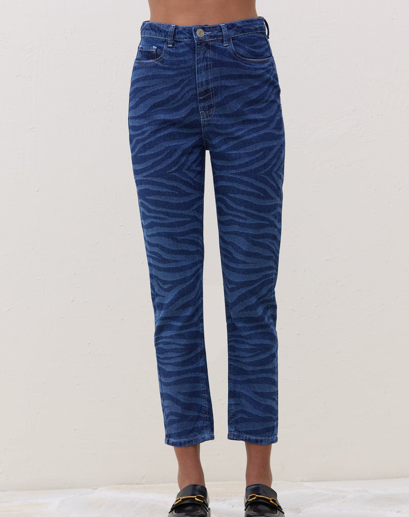 Calça Mom  Zebra Jeans - Azul Médio