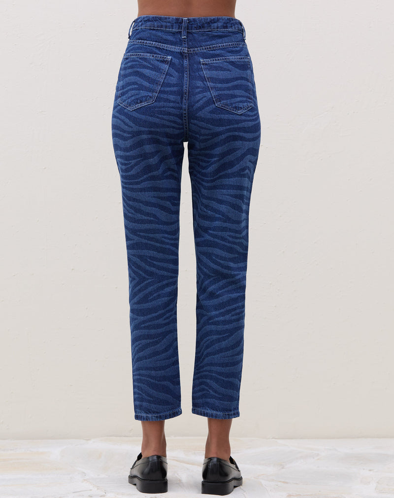 Calça Mom  Zebra Jeans - Azul Médio