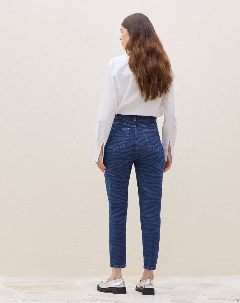 Calça Mom  Zebra Jeans - Azul Médio