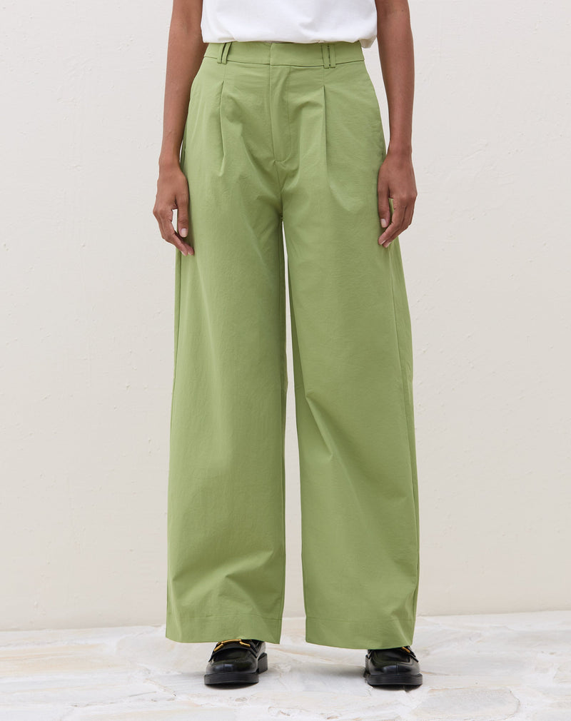 Calça Wide com Passante Duplo - Verde