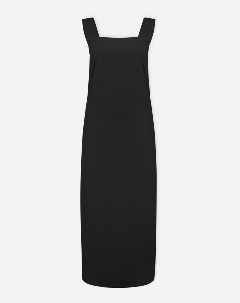 Vestido Regata Midi de Crepe  - Preto