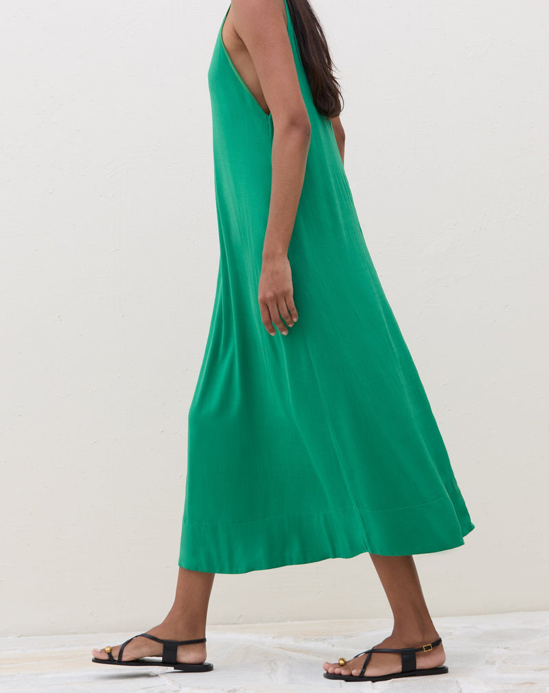 Vestido Longo Regata Decote V - Verde