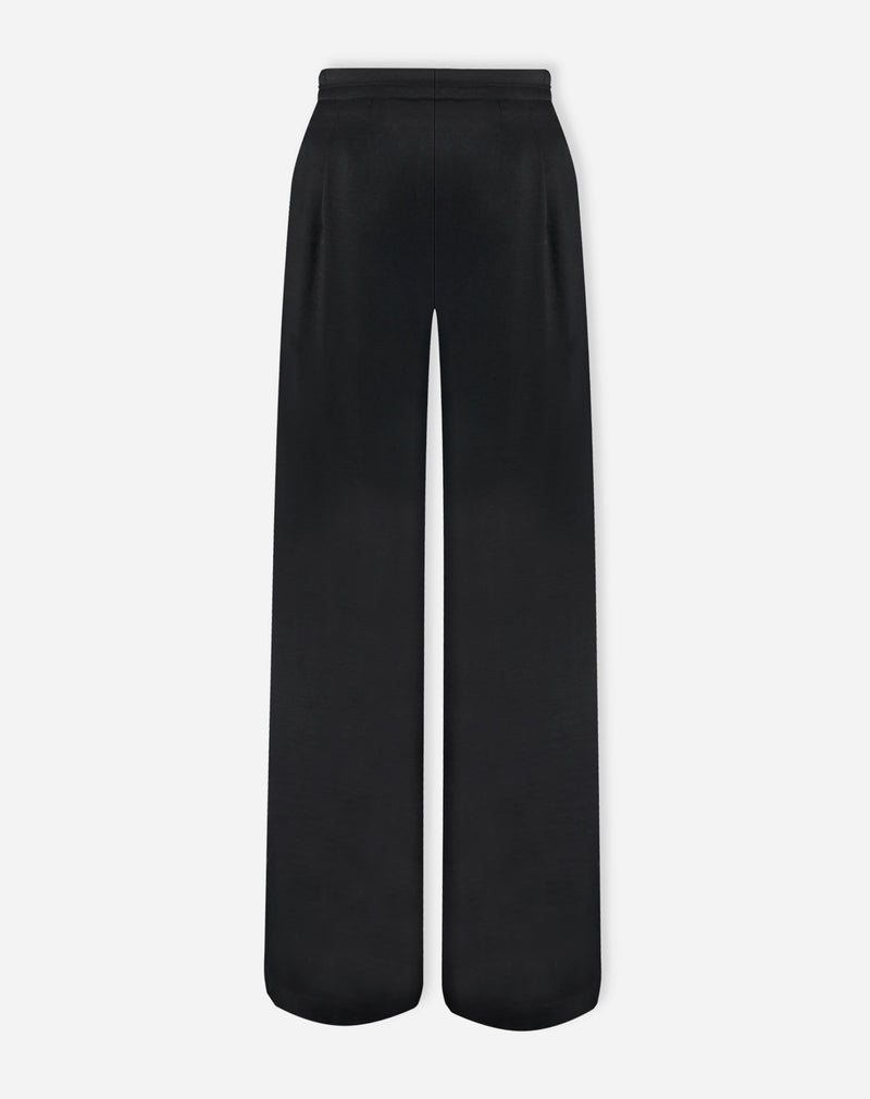 Calça Wide Leg com Pregas - Preto