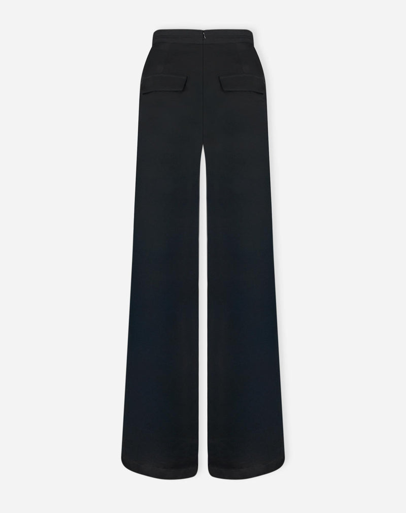 Calça Wide Leg com Pregas - Preto