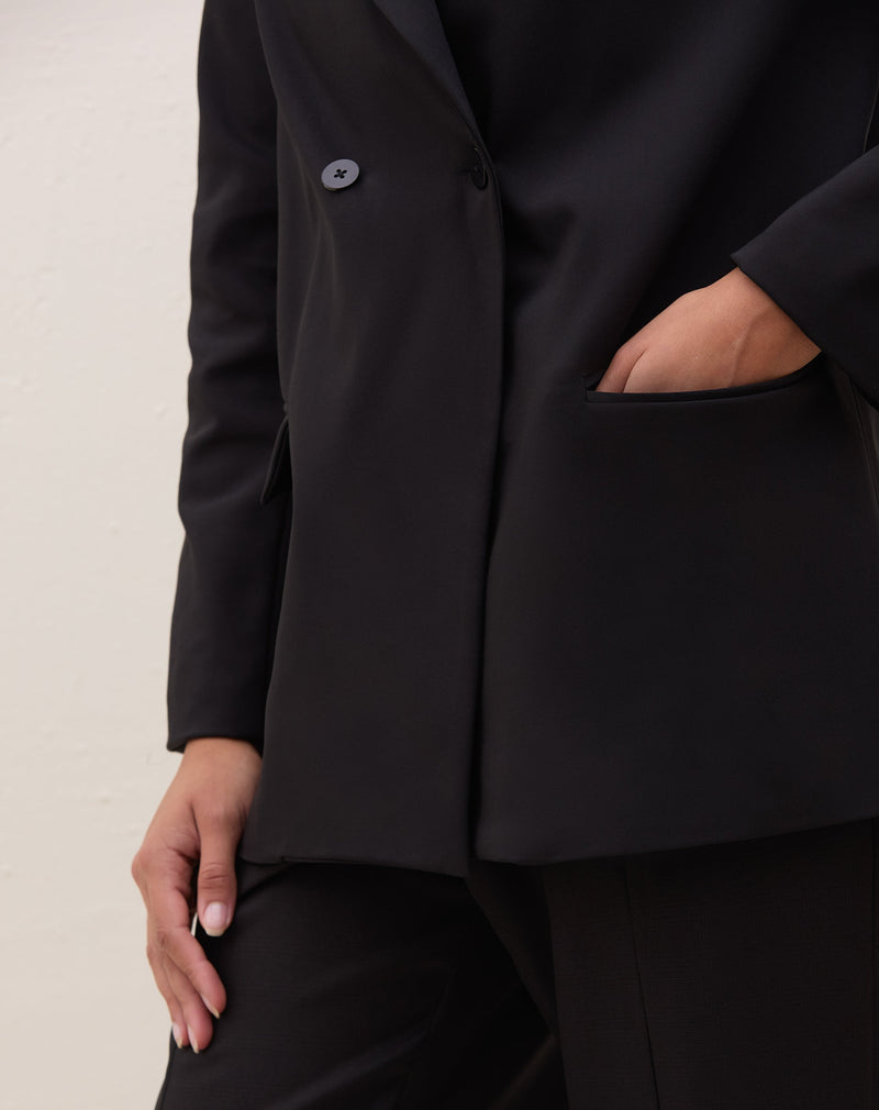 Blazer Abotoamento Duplo - Preto