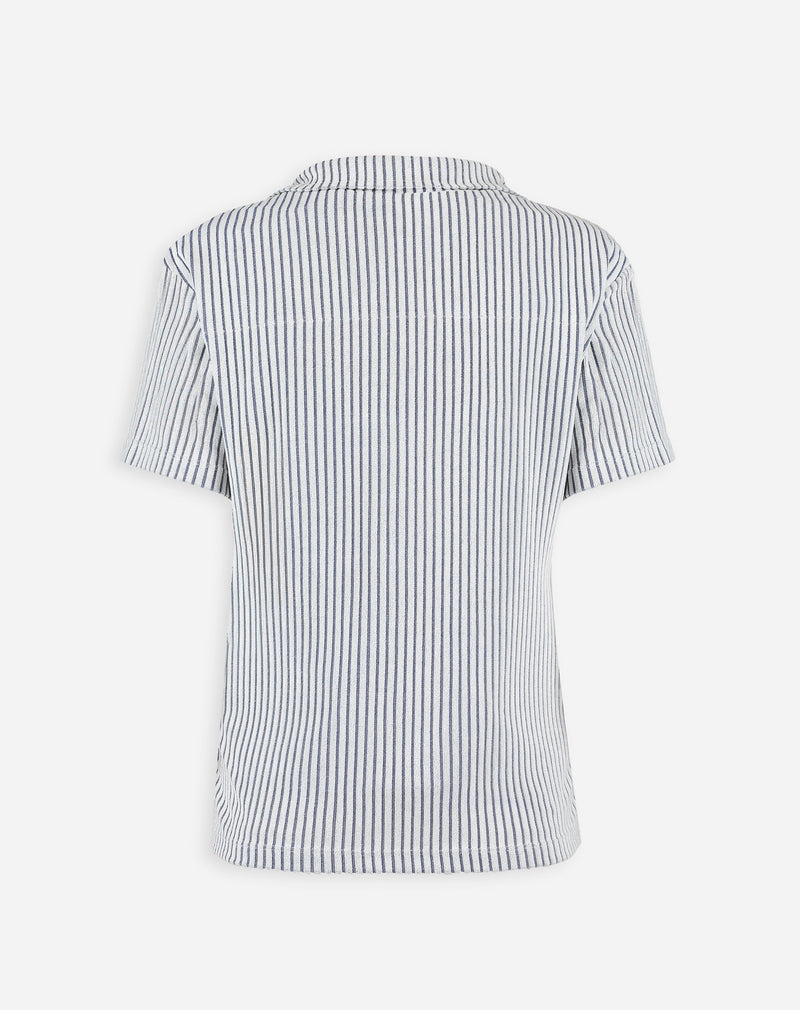 Blusa Gola Polo de Malha Atoalhado - Off-white