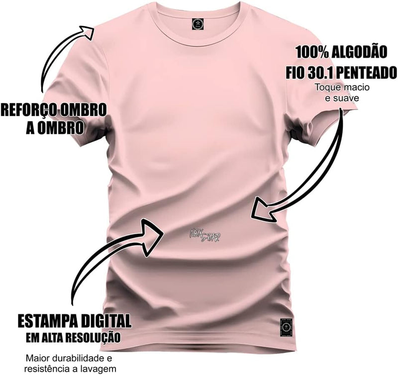 Camiseta Casual 100% Algodão Estampada Urso Pesos