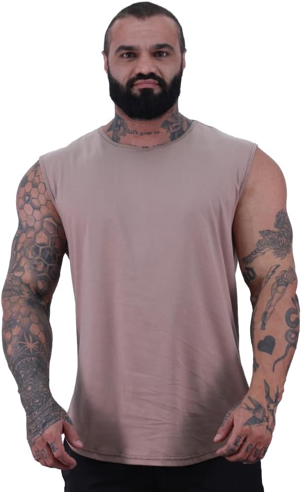 Regata Machão Longline Masculina MXD Conceito Sem Manga Treino Academia Musculação Lisa Cores Básicas