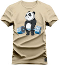 Camiseta Casual 100% Algodão Estampada Urso Pesos