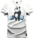 Camiseta Casual 100% Algodão Estampada Urso Pesos