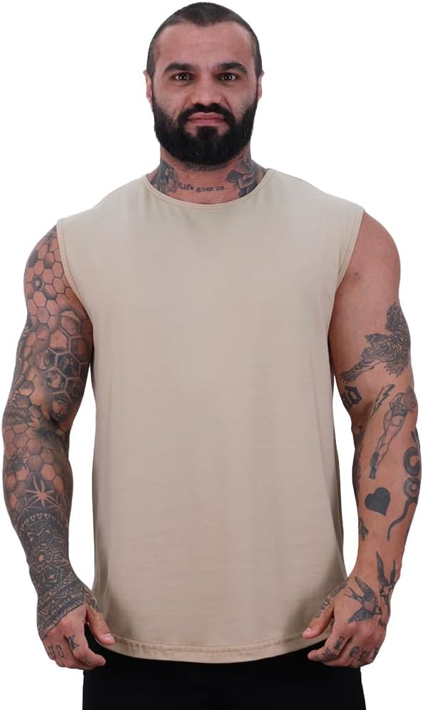 Regata Machão Longline Masculina MXD Conceito Sem Manga Treino Academia Musculação Lisa Cores Básicas