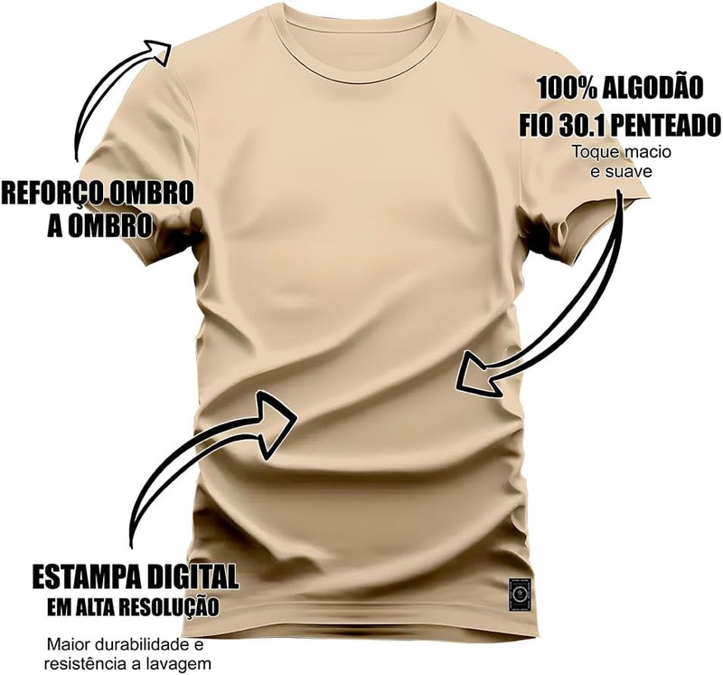 Camiseta Casual 100% Algodão Estampada Urso Pesos