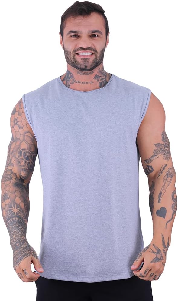 Regata Machão Longline Masculina MXD Conceito Sem Manga Treino Academia Musculação Lisa Cores Básicas