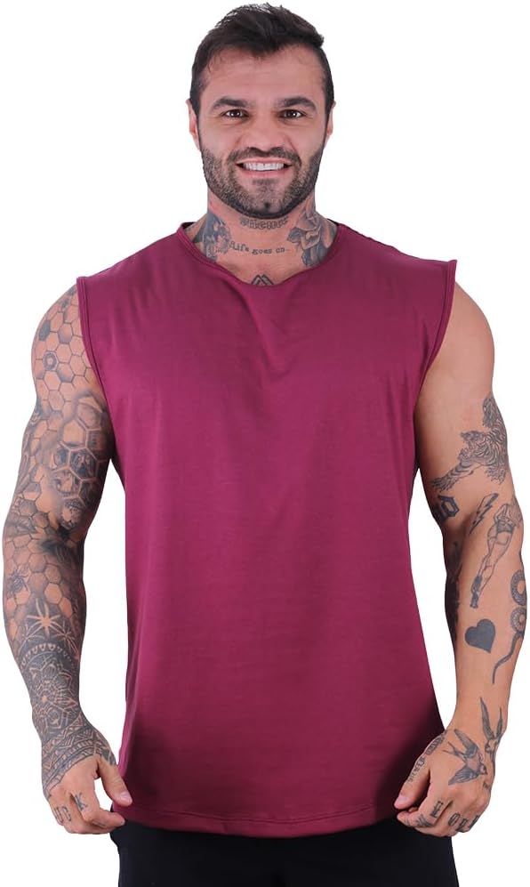 Regata Machão Longline Masculina MXD Conceito Sem Manga Treino Academia Musculação Lisa Cores Básicas