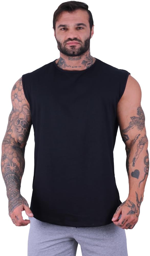 Regata Machão Longline Masculina MXD Conceito Sem Manga Treino Academia Musculação Lisa Cores Básicas