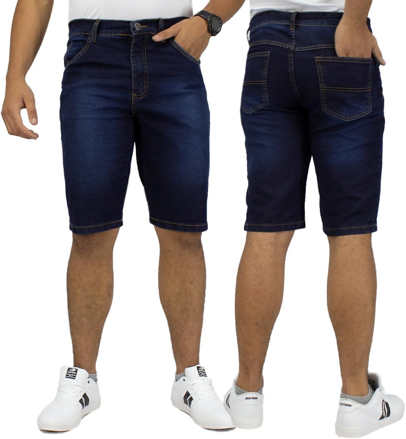 Kit 3 Bermudas Jeans Masculina Lycra Elastano