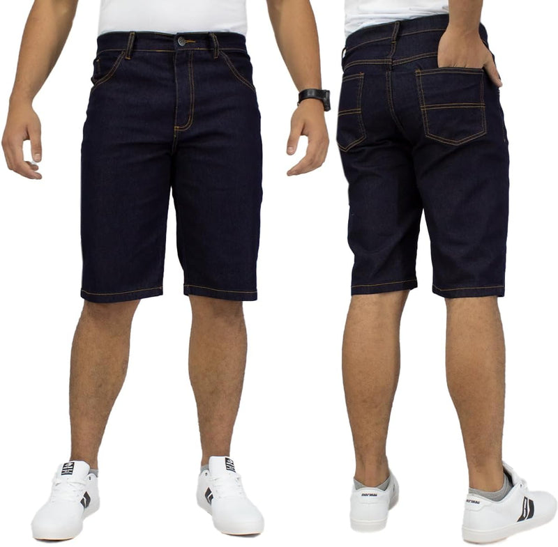 Kit 3 Bermudas Jeans Masculina Lycra Elastano