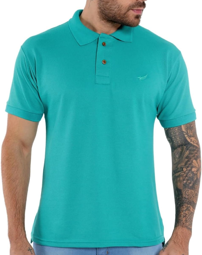 Kit 5 Camisa Polo Envoy Tecido Piquet Básica Masculina