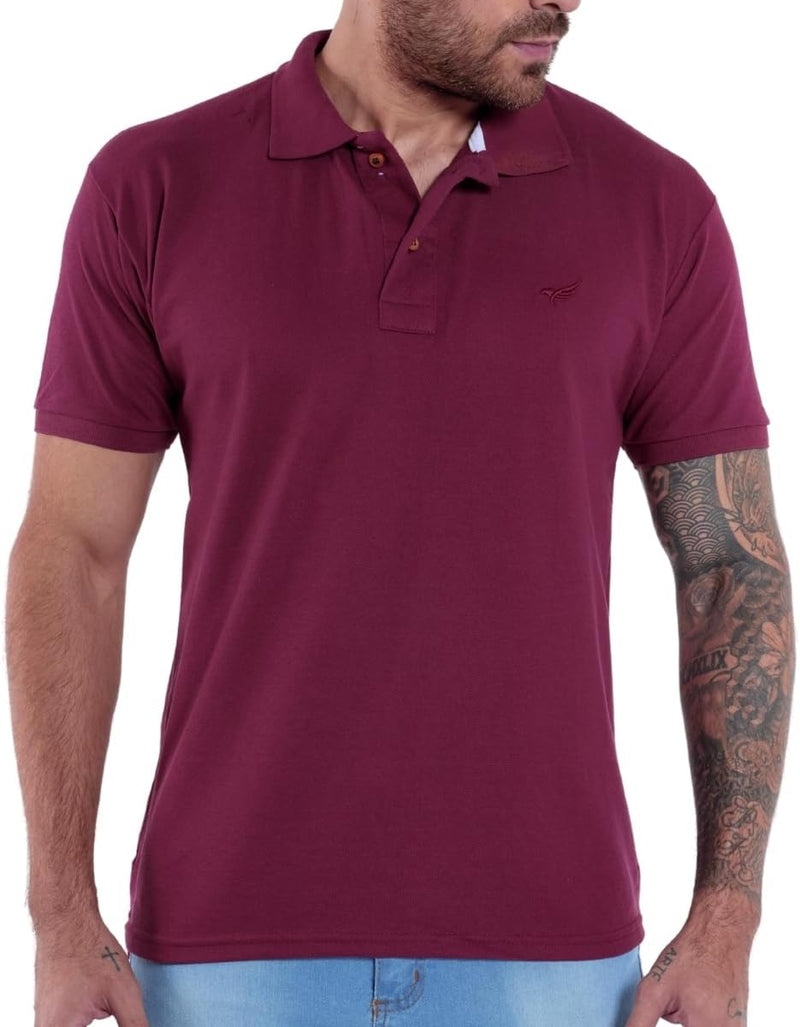 Kit 5 Camisa Polo Envoy Tecido Piquet Básica Masculina