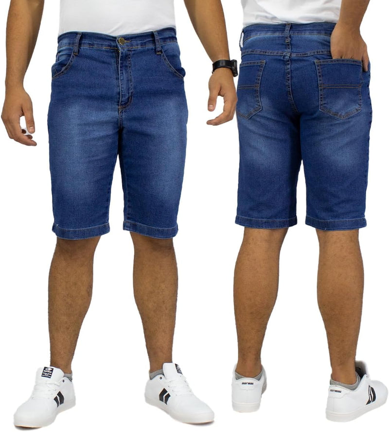 Kit 3 Bermudas Jeans Masculina Lycra Elastano