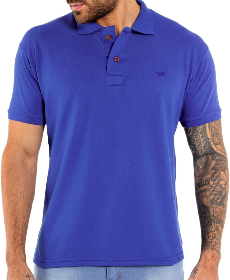 Kit 5 Camisa Polo Envoy Tecido Piquet Básica Masculina