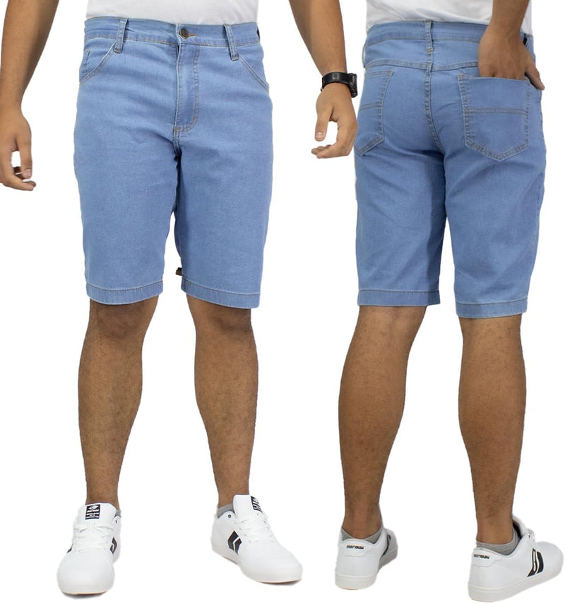 Kit 3 Bermudas Jeans Masculina Lycra Elastano