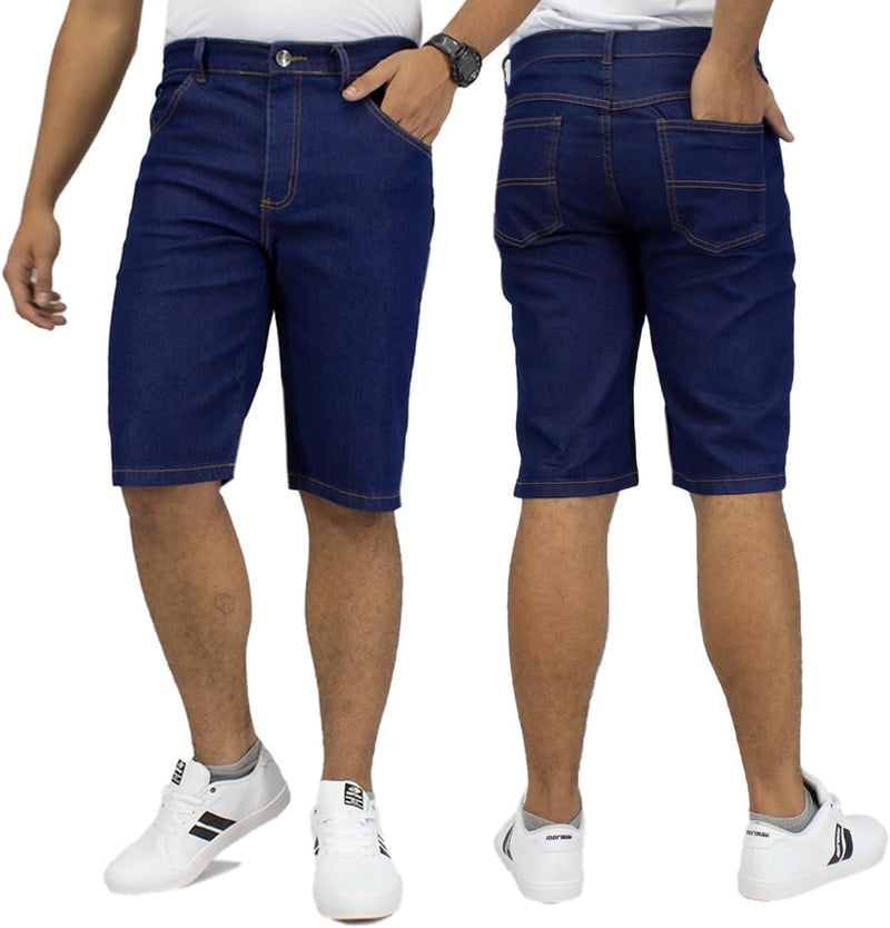 Kit 3 Bermudas Jeans Masculina Lycra Elastano