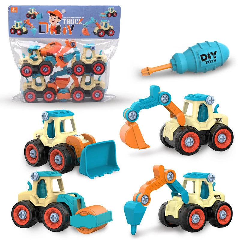 Nut Disassembly Loading Unloading Engineering Truck Excavator Bulldozer Montessori Education Toy Child Screw Creative Tool Car