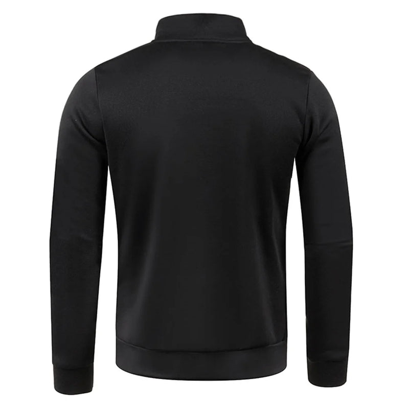 Camisola de gola alta grossa masculina, pulôver monocromático, capuz masculino, meio zíper, exterior, outono, primavera