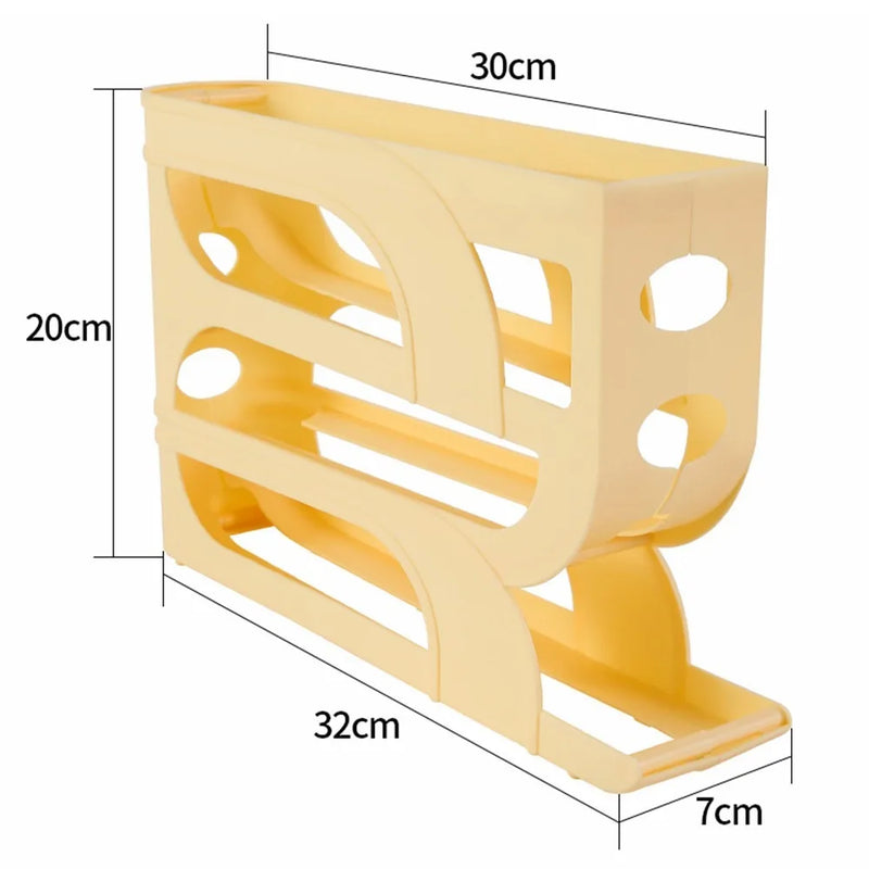 Rolo de ovo automático de 3 camadas/4 camadas, nova cozinha doméstica, rack de rolo de ovo dedicado, economia de espaço, grande capacidade, organizador de ovos