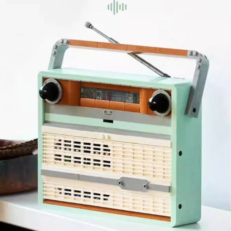 906PCS MOC Retro Radio Model Building Blocks 1970s transistor Radio Music Home Decor Bricks Toy for Children Christmas Gifts