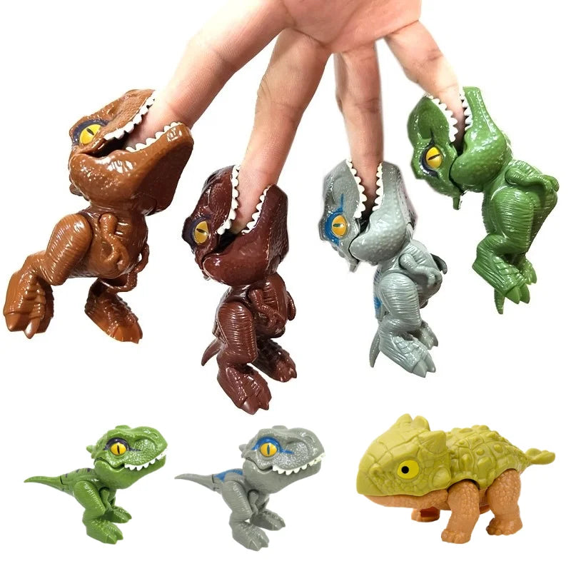 Jurassic Finger Dinosaur Triceratops Tyrannosaurus Model Toys for Kids Creative Finger Biting Dinosaurs Interactive Toy Boy Gift