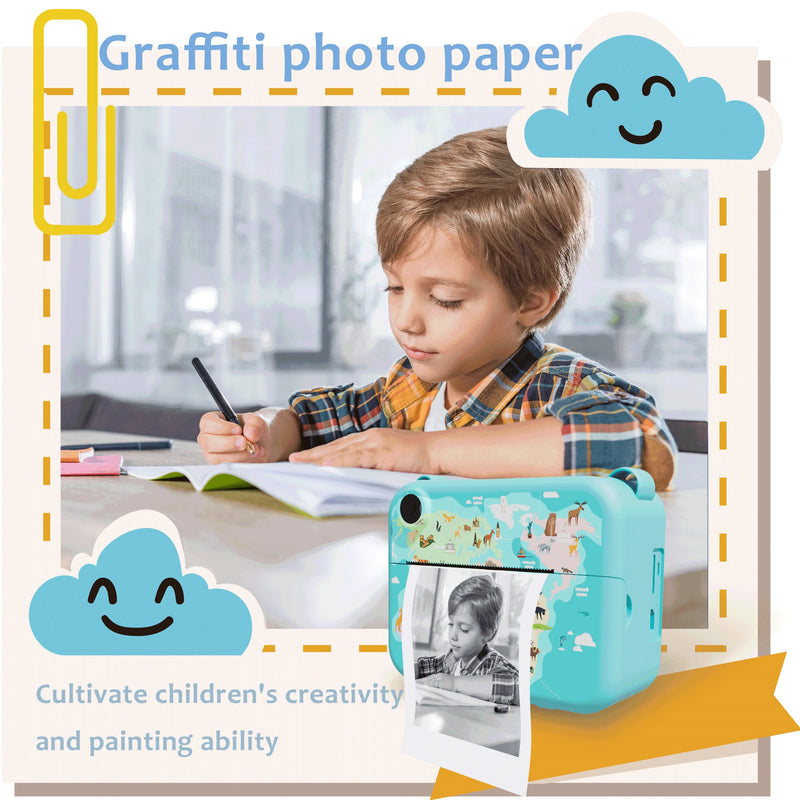 Digital Kids Instant Printing Camera Suitable for Photography Photos Children's Mini Thermal Printer Holiday Gift