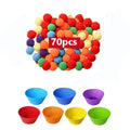 3 year Old  Children's Rainbow Counting Pompoms Toys Sorting Cup Montessori Sensory Toys Preschool Learning Activities Math Toys