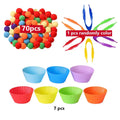 3 year Old  Children's Rainbow Counting Pompoms Toys Sorting Cup Montessori Sensory Toys Preschool Learning Activities Math Toys