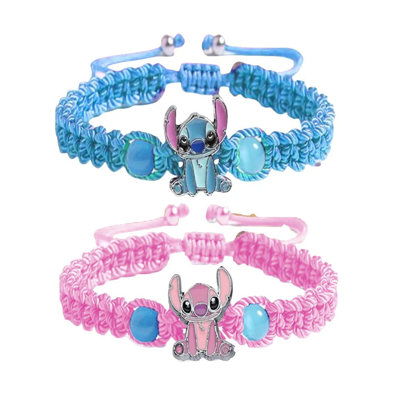 Disney stitch mulher pulseira dos desenhos animados lilo & ponto anime figura impressão bonito pulseira presente crianças pulseira brinquedos meninas meninos presentes