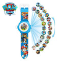 Paw Patrol 3D Projection Watch Chase Marshall Rocky Cartoon Model Action Figures Toys Set Anime Peripherals Children Wristband