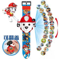 Paw Patrol 3D Projection Watch Chase Marshall Rocky Cartoon Model Action Figures Toys Set Anime Peripherals Children Wristband