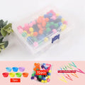 3 year Old  Children's Rainbow Counting Pompoms Toys Sorting Cup Montessori Sensory Toys Preschool Learning Activities Math Toys