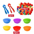 3 year Old  Children's Rainbow Counting Pompoms Toys Sorting Cup Montessori Sensory Toys Preschool Learning Activities Math Toys